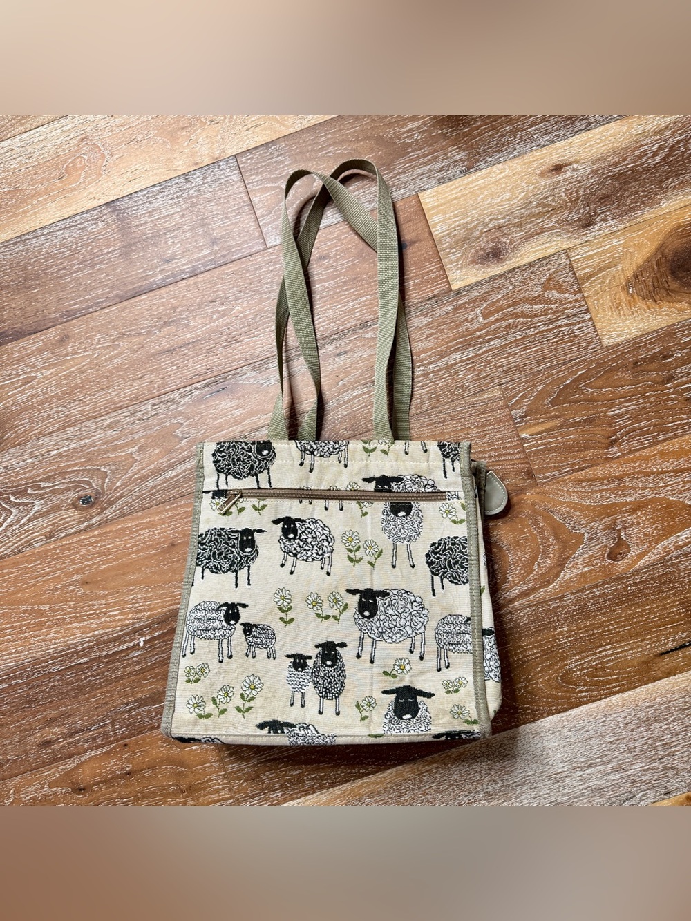 Signare Lamb Sheep Tapestry Tote Bag Diaper Bag Purse